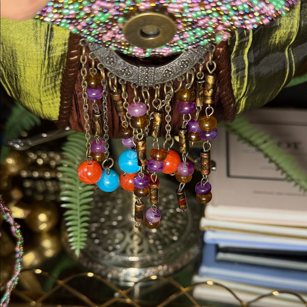Bohemian Multicolor Beaded Women's Bag - Picture 6 of 7